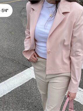 Djerf Avenue -Day-to-Day Blazer Blush Pink M Minimal Tailored Jacket